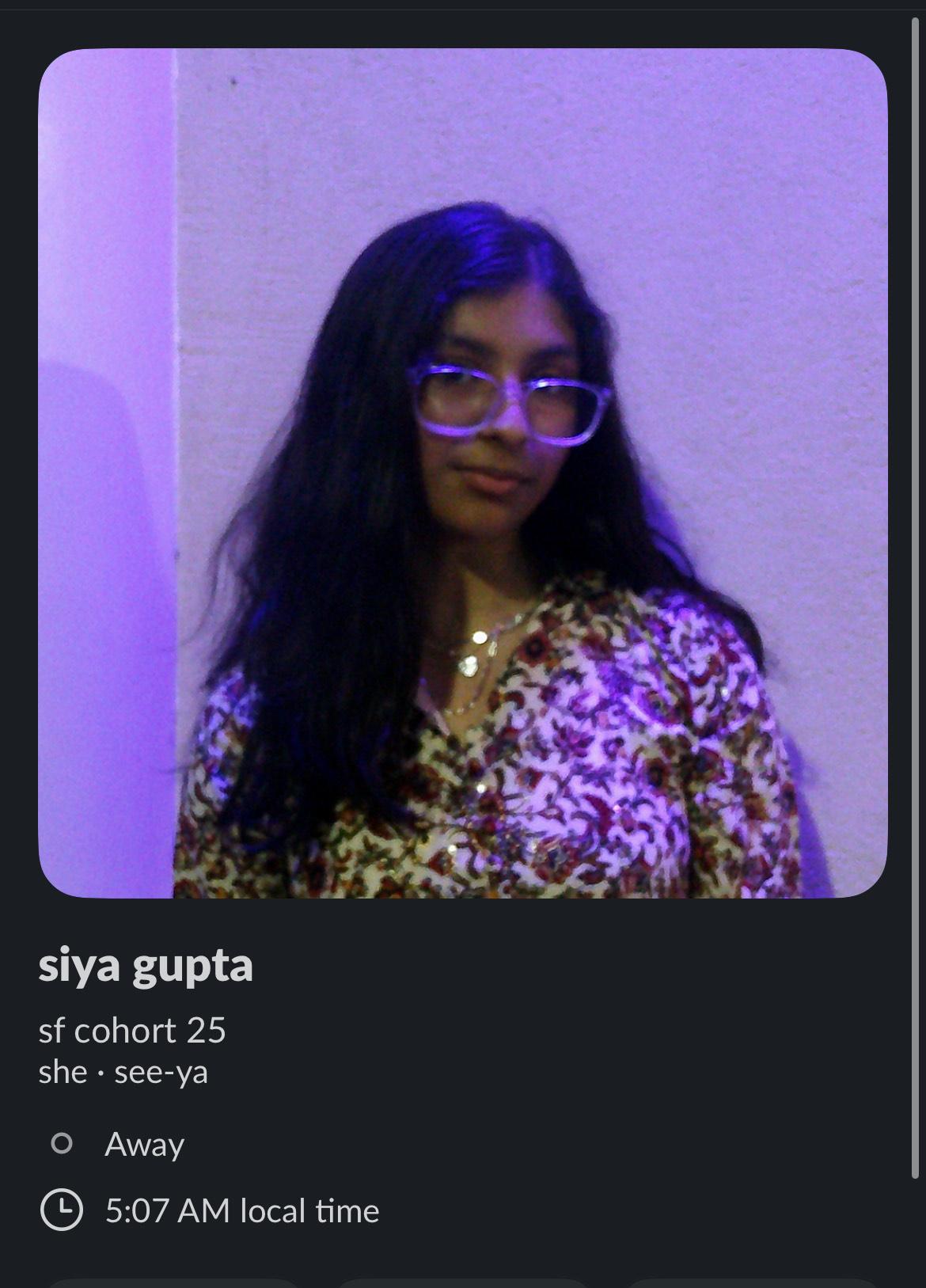 Siya Gupta — Chapter Leader Photo